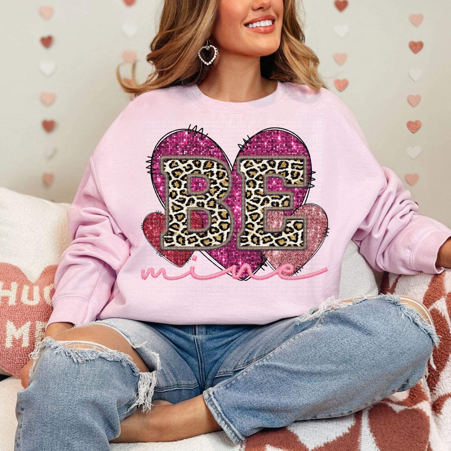 Be Mine Leopard in Faux Embroidery/Sequin