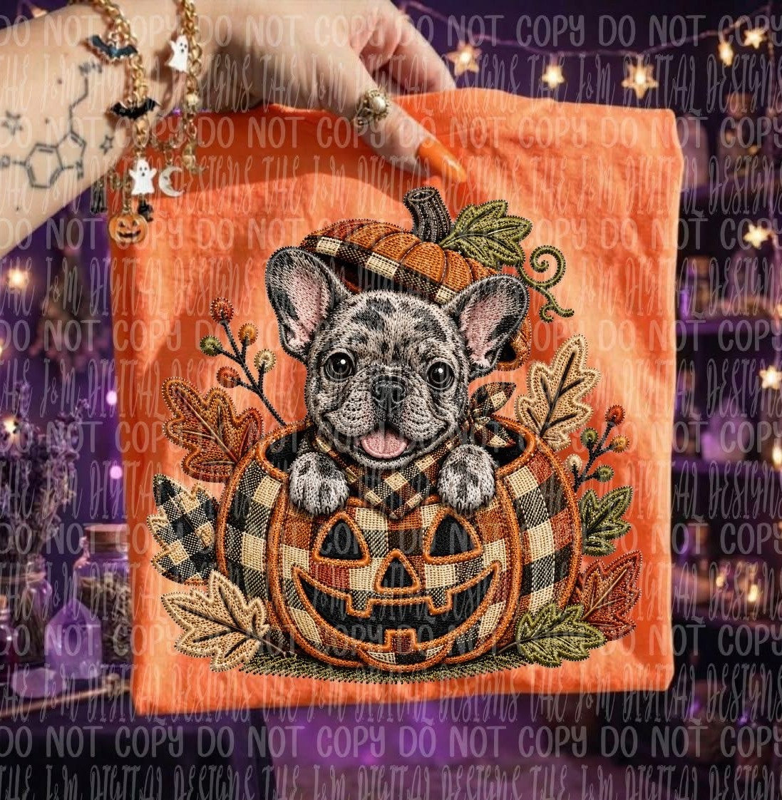 Faux Embroidery Pumpkin and Dog Collection