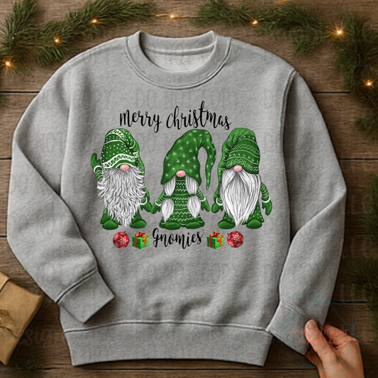 Merry Christmas Gnomies Green