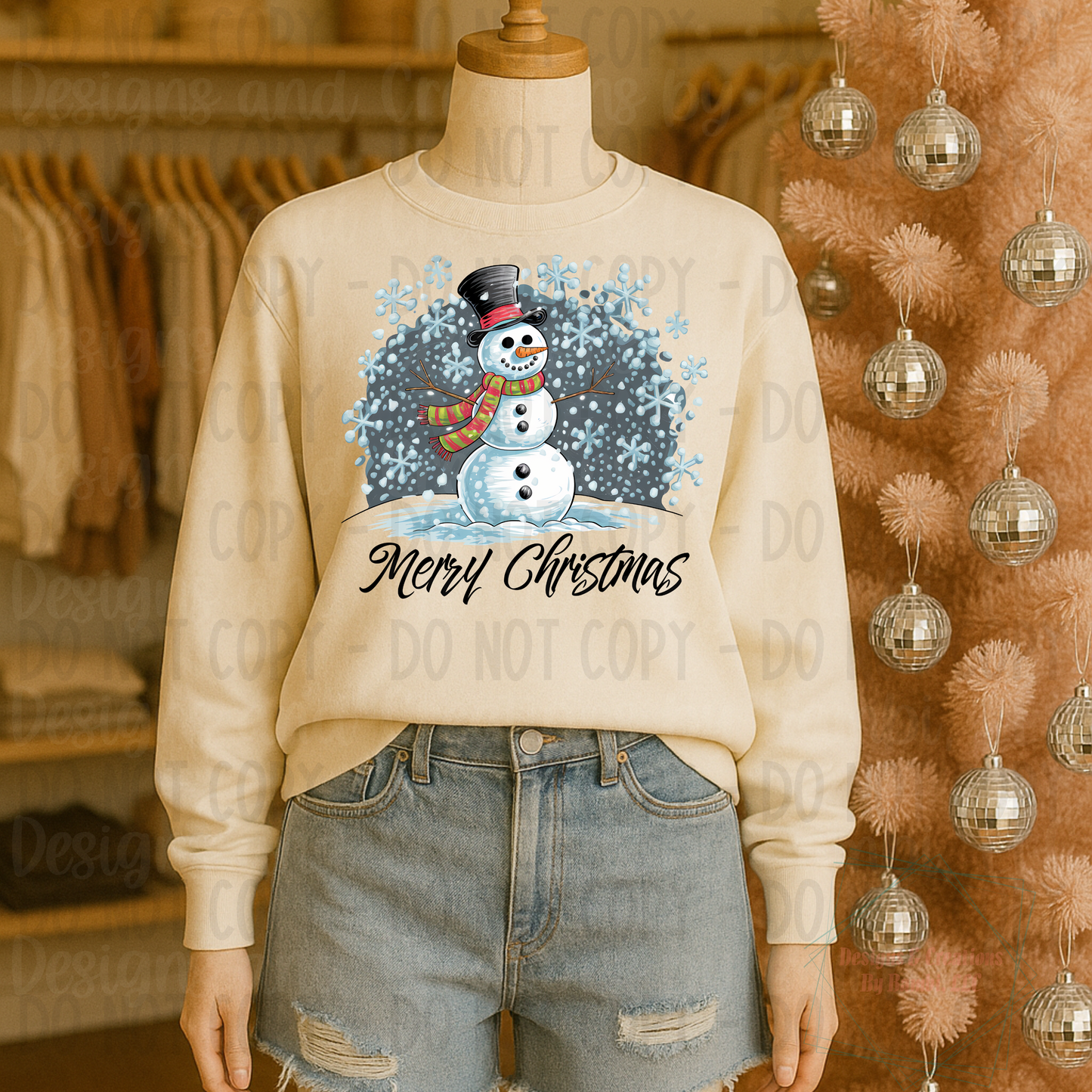 Merry Christmas Snowman in Snow