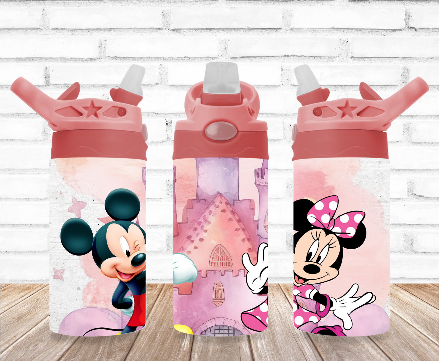 Mickey and Minnie with Castle 12oz Flip Top Sublimation Tumbler