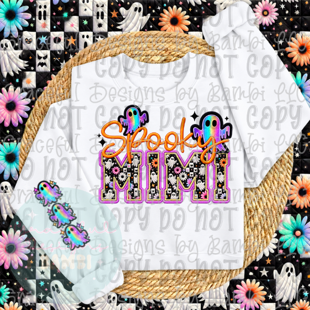 Faux Embroidered Spooky Title with Sleeve Collection