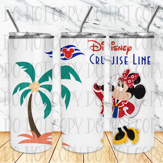 Minnie Cruise Line 20 oz Skinny Sublimation Tumbler