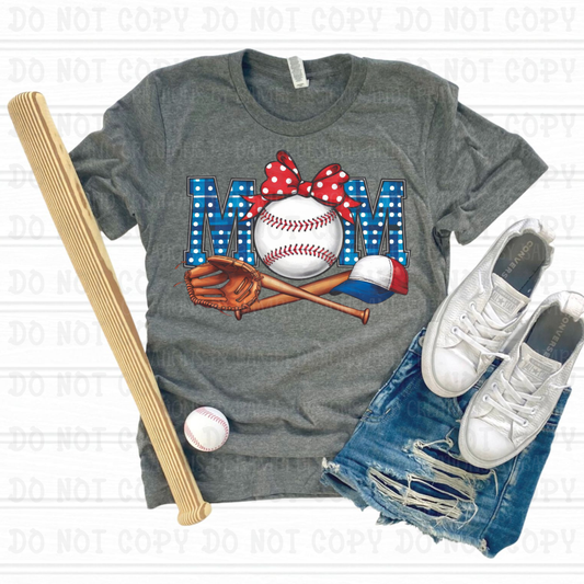 Mom Baseball with Glove and Bat