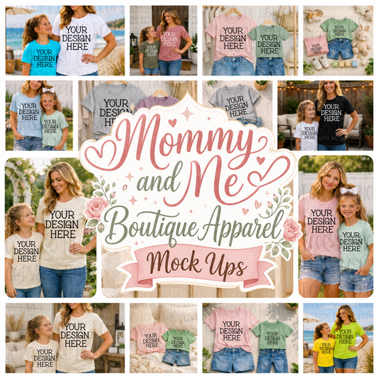 Mommy and Me Boutique Themed Apparel Mock Ups