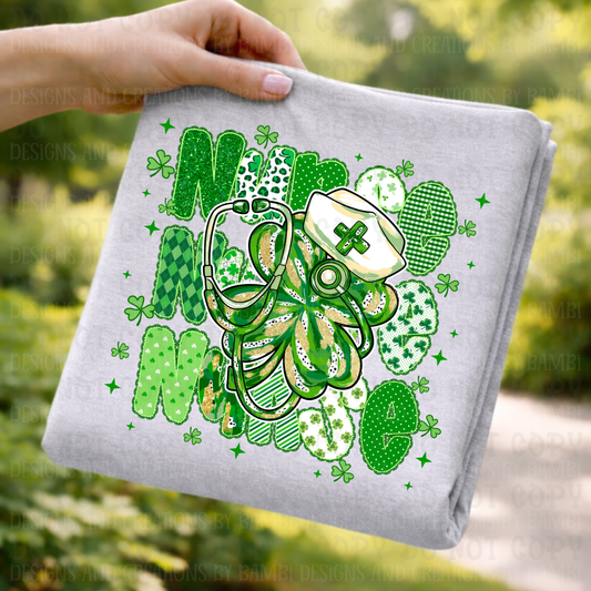 Multi Pattern St. Patrick's Nurse