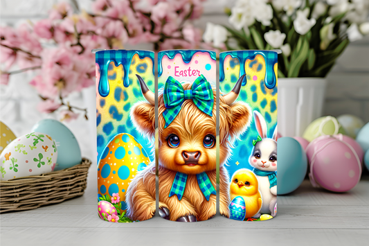 Easter Highland Cow 20oz Sublimation Tumblers