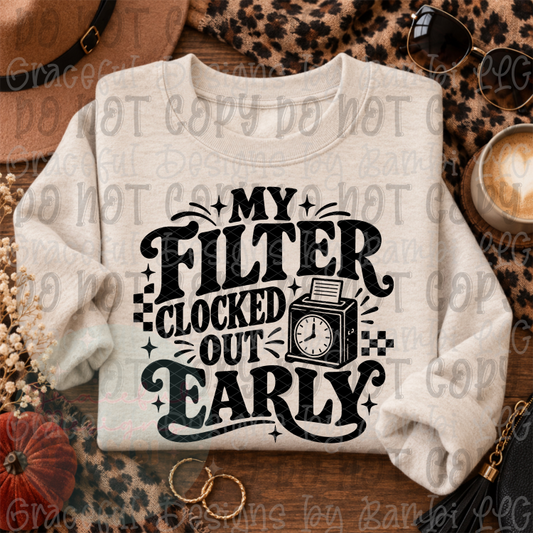 My Filter Clocked Out Black Font