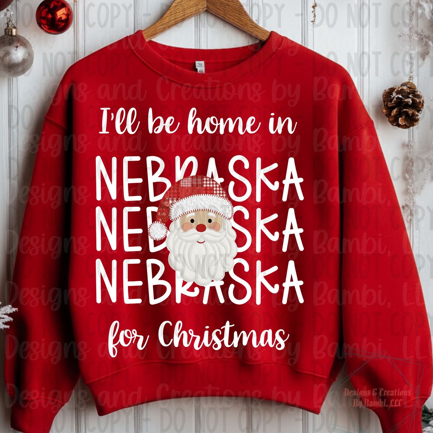 I'll Be Home in States Santa Face with White Font Digital Bundle