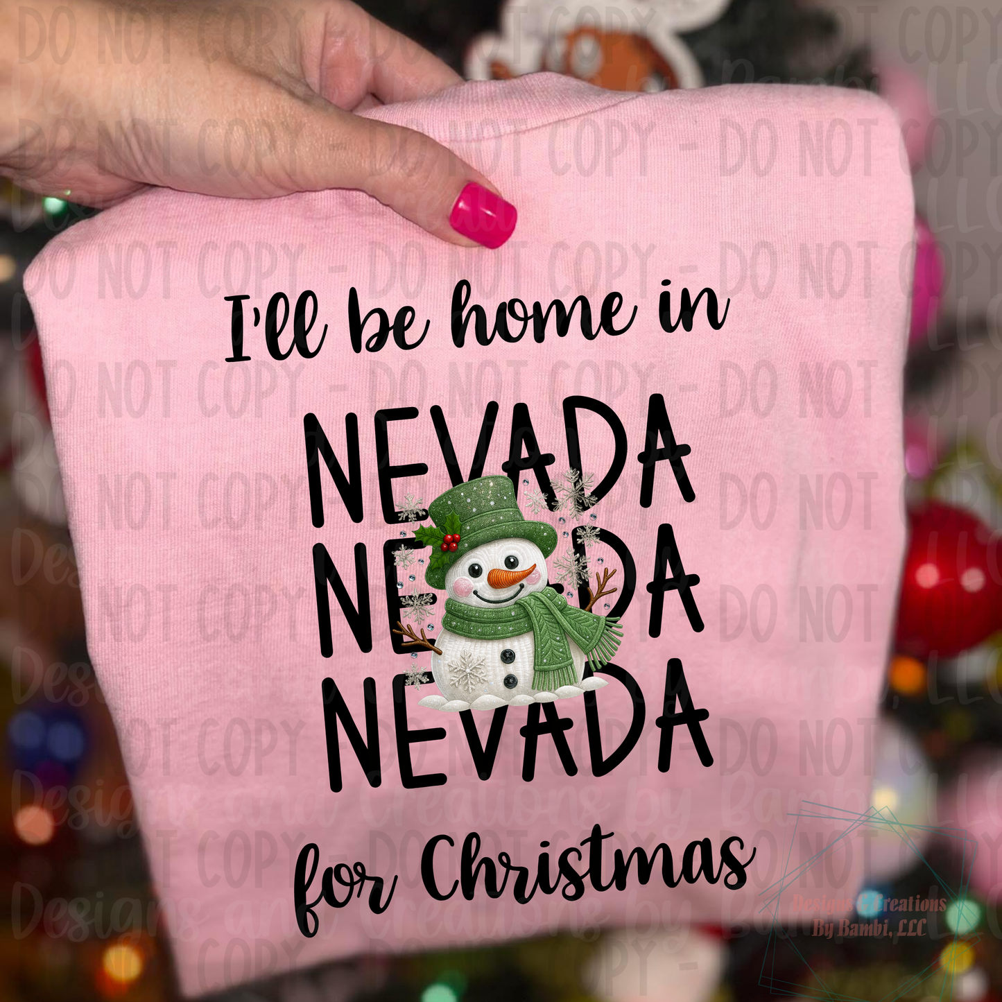 I'll Be Home in States Sage Snowman with Black Font Collection