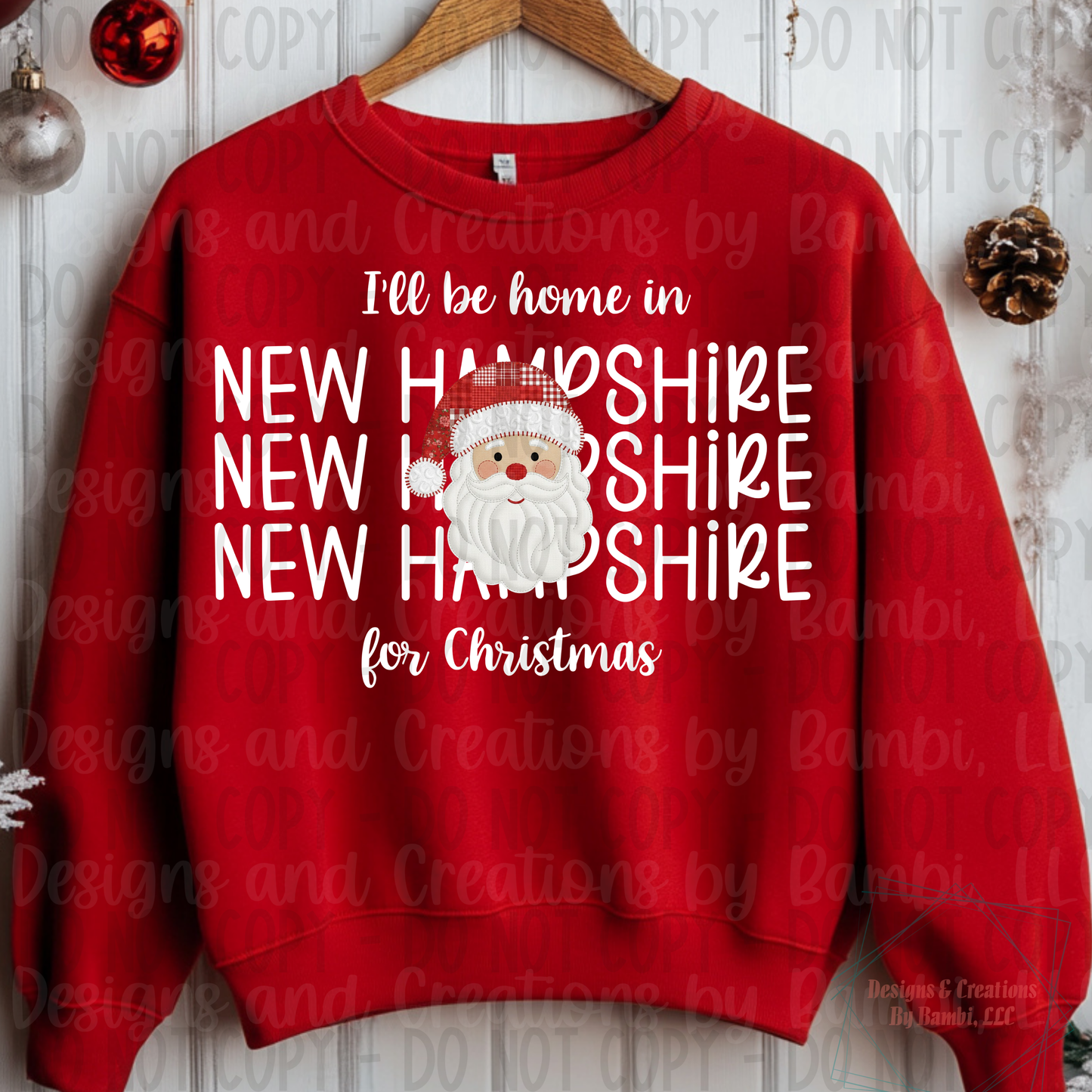 I'll Be Home in States Santa Face with White Font Digital Bundle