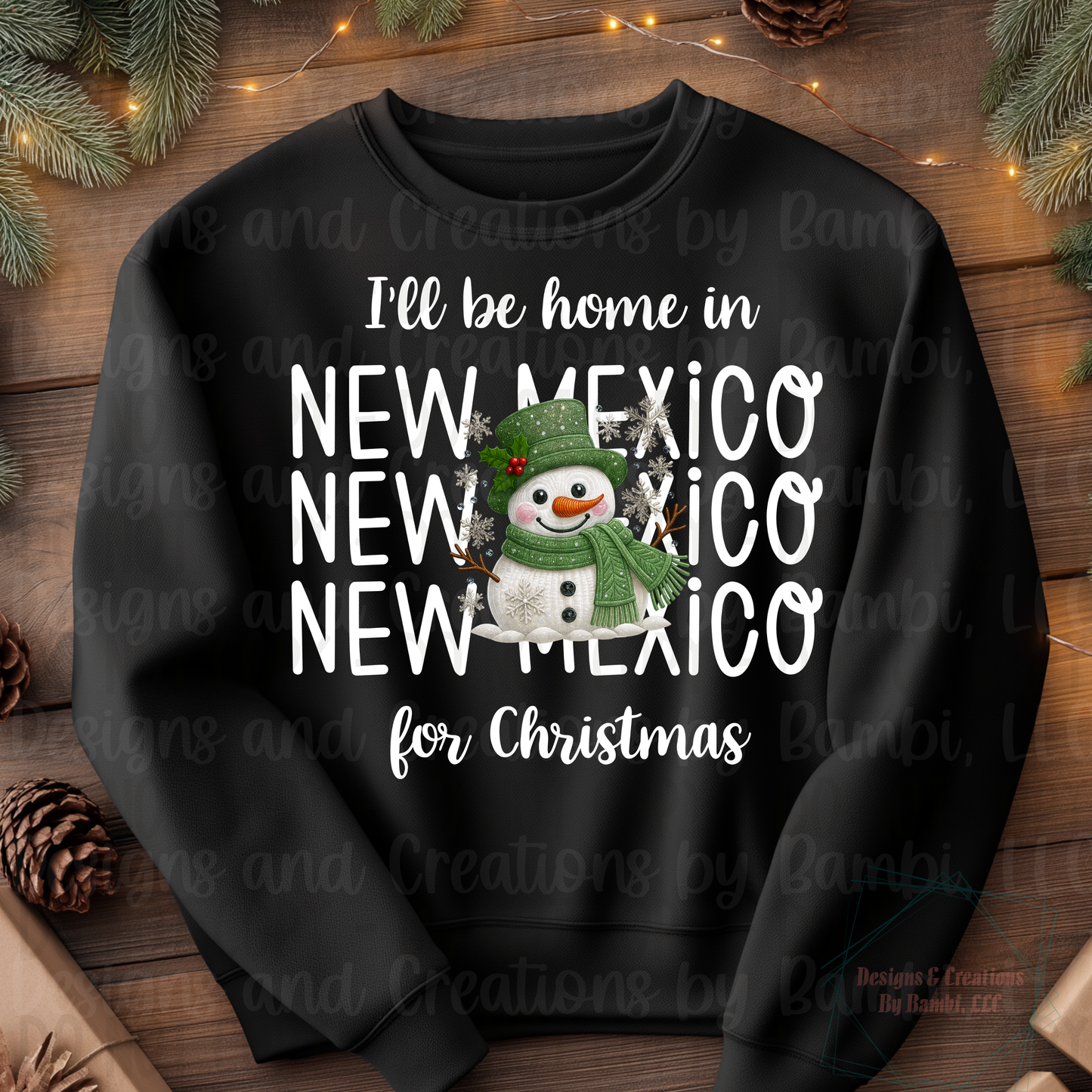 I'll Be Home In States Sage Snowman with White Font Digital Bundle