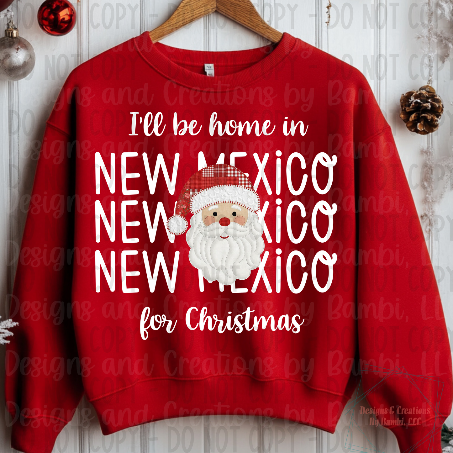 I'll Be Home in States Santa Face with White Font Digital Bundle