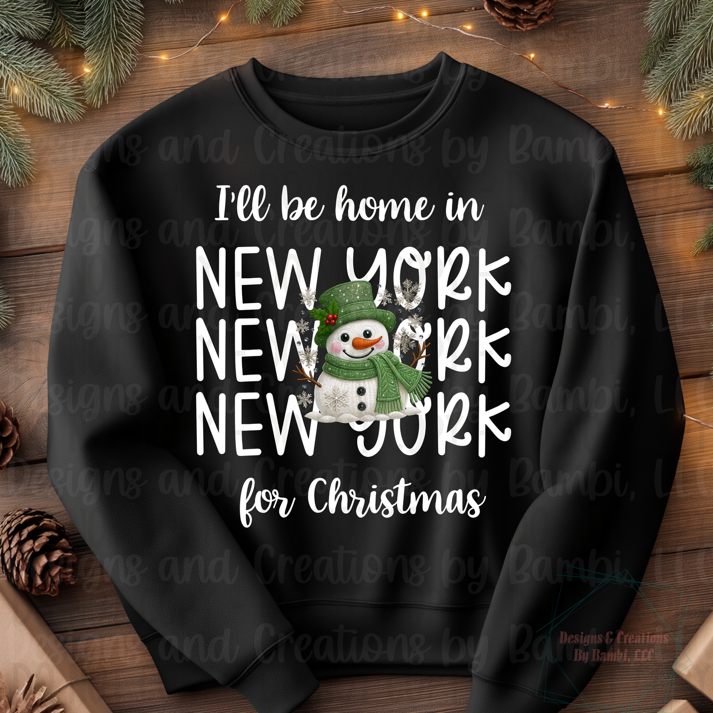 I'll Be Home In States Sage Snowman with White Font Digital Bundle