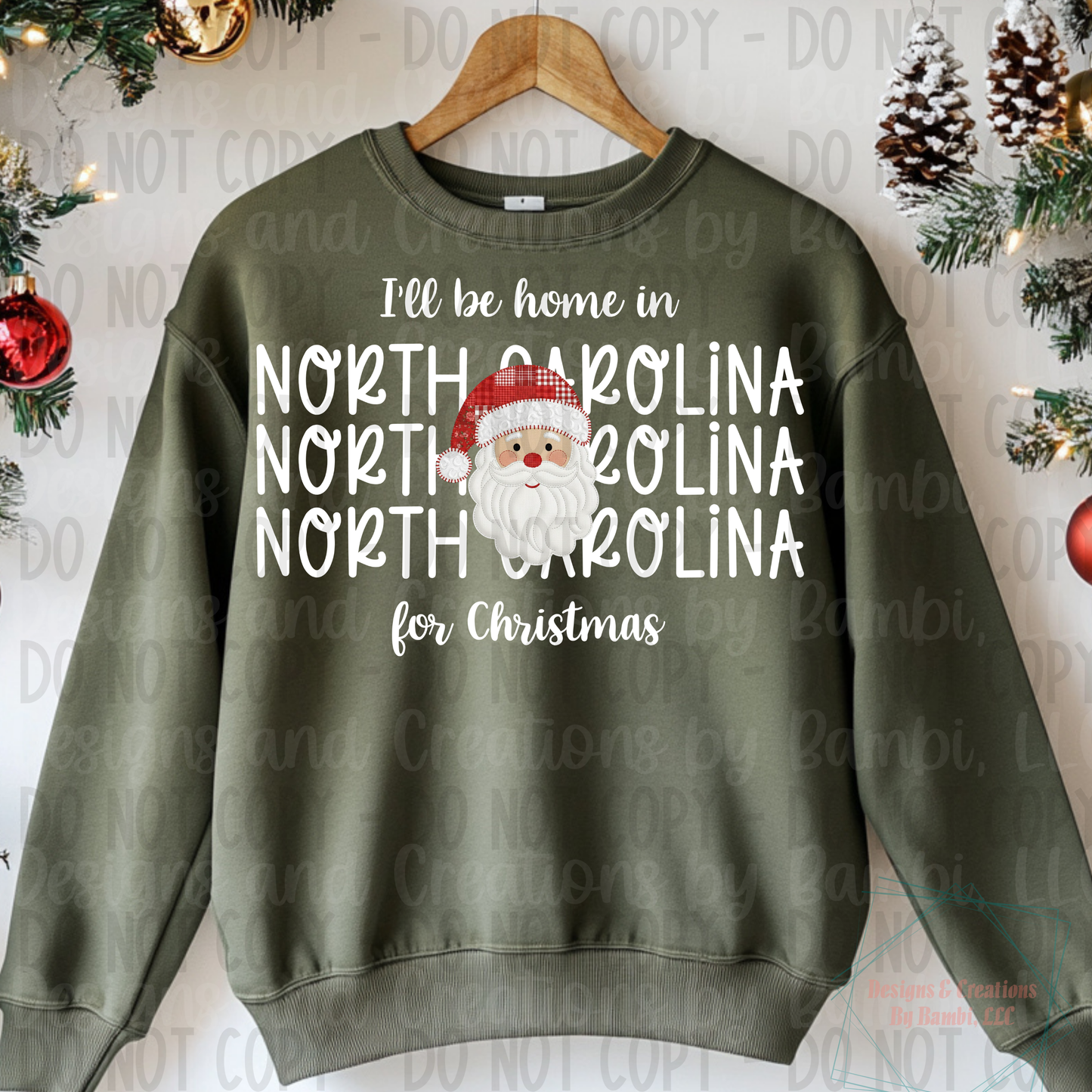 I'll Be Home in States Santa Face with White Font Digital Bundle