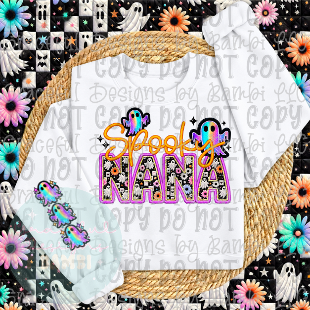 Faux Embroidered Spooky Title with Sleeve Collection