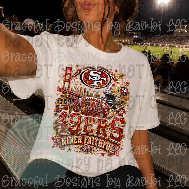 Faux Glitter Glitzy Football Collection