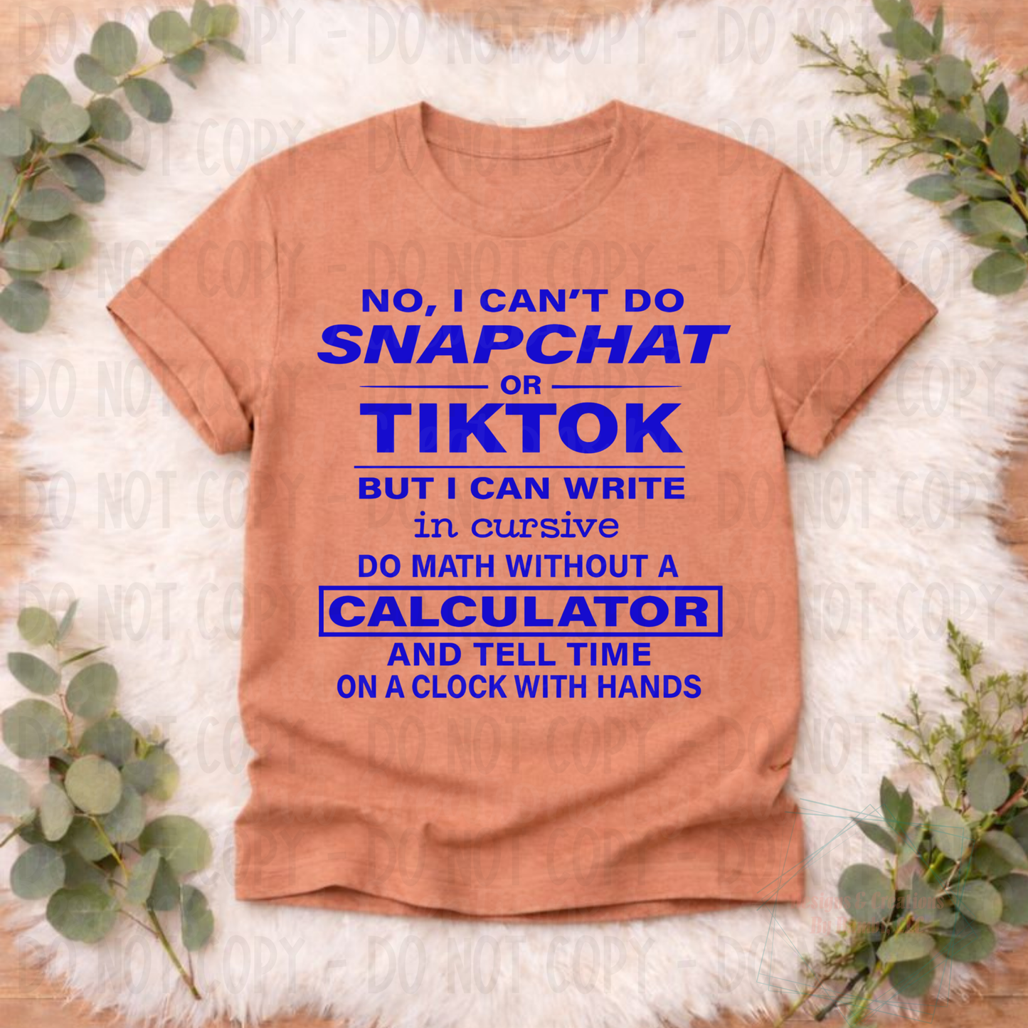 No I Can't Snapchat Blue Font