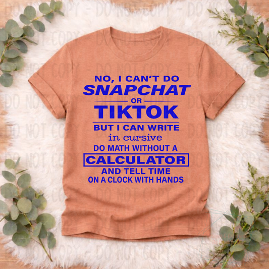 No I Can't Snapchat Blue Font