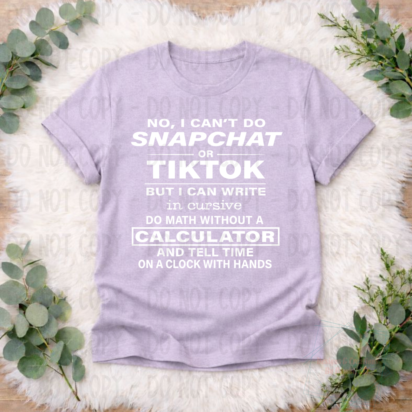 No I Can't Snapchat White Font