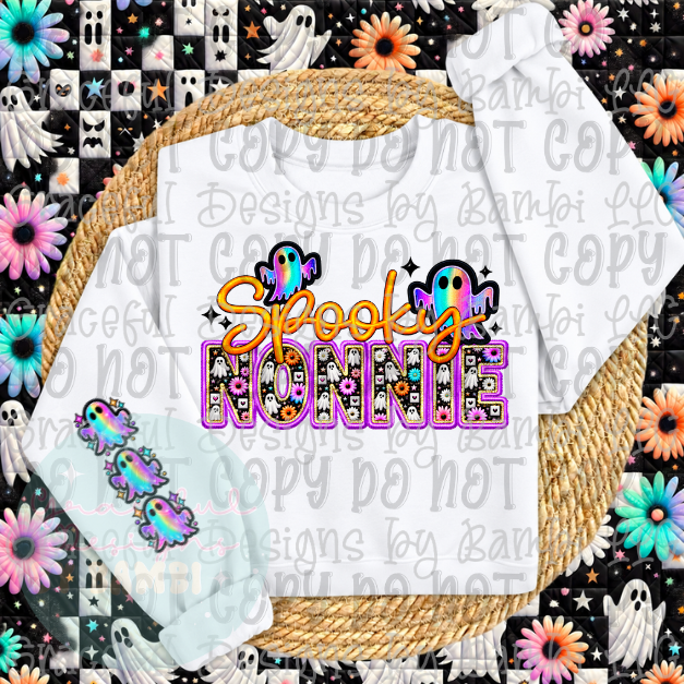 Faux Embroidered Spooky Title with Sleeve Collection