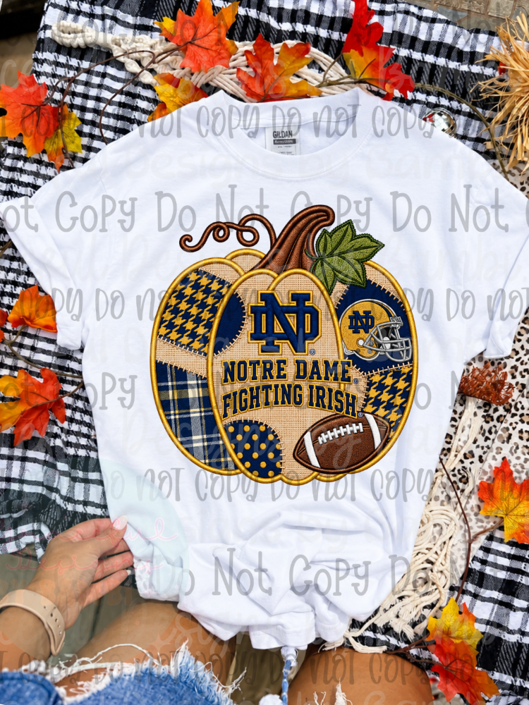 Faux Embroidery Pumpkin Football Collection
