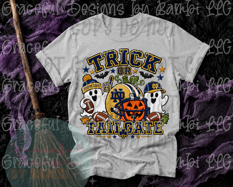 Faux Embroidery Trick or Tailgate Football Collection