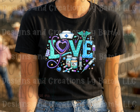 Nurse Essentials Purple and Turquoise