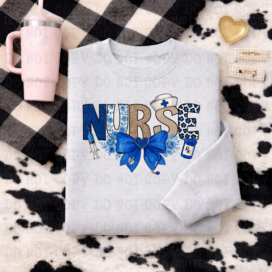 Nurse Floral Blue
