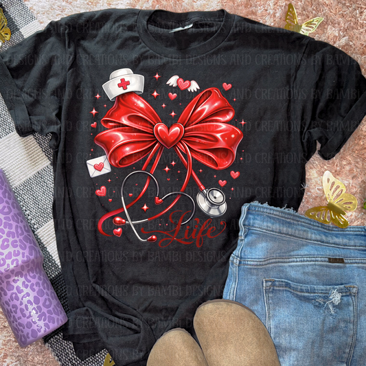 Nurse Life in Red with Bow