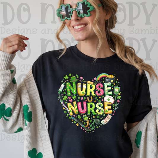 Nurse Nurse with Rainbow in Heart Shape