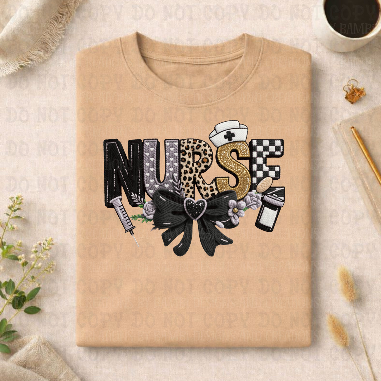 Nurse in Black with Leopard