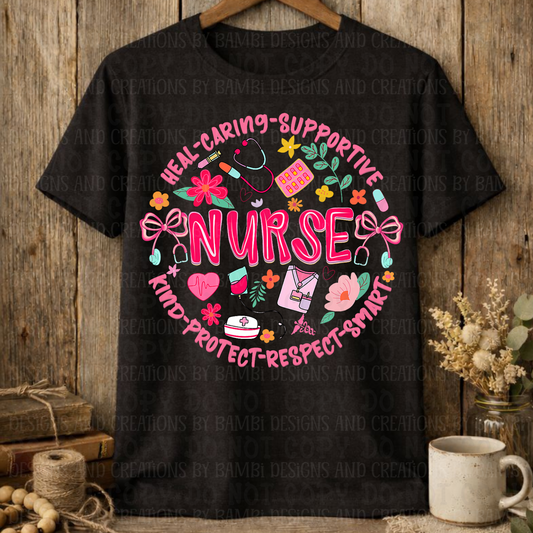 Nurse in Bright Pink with Essentials