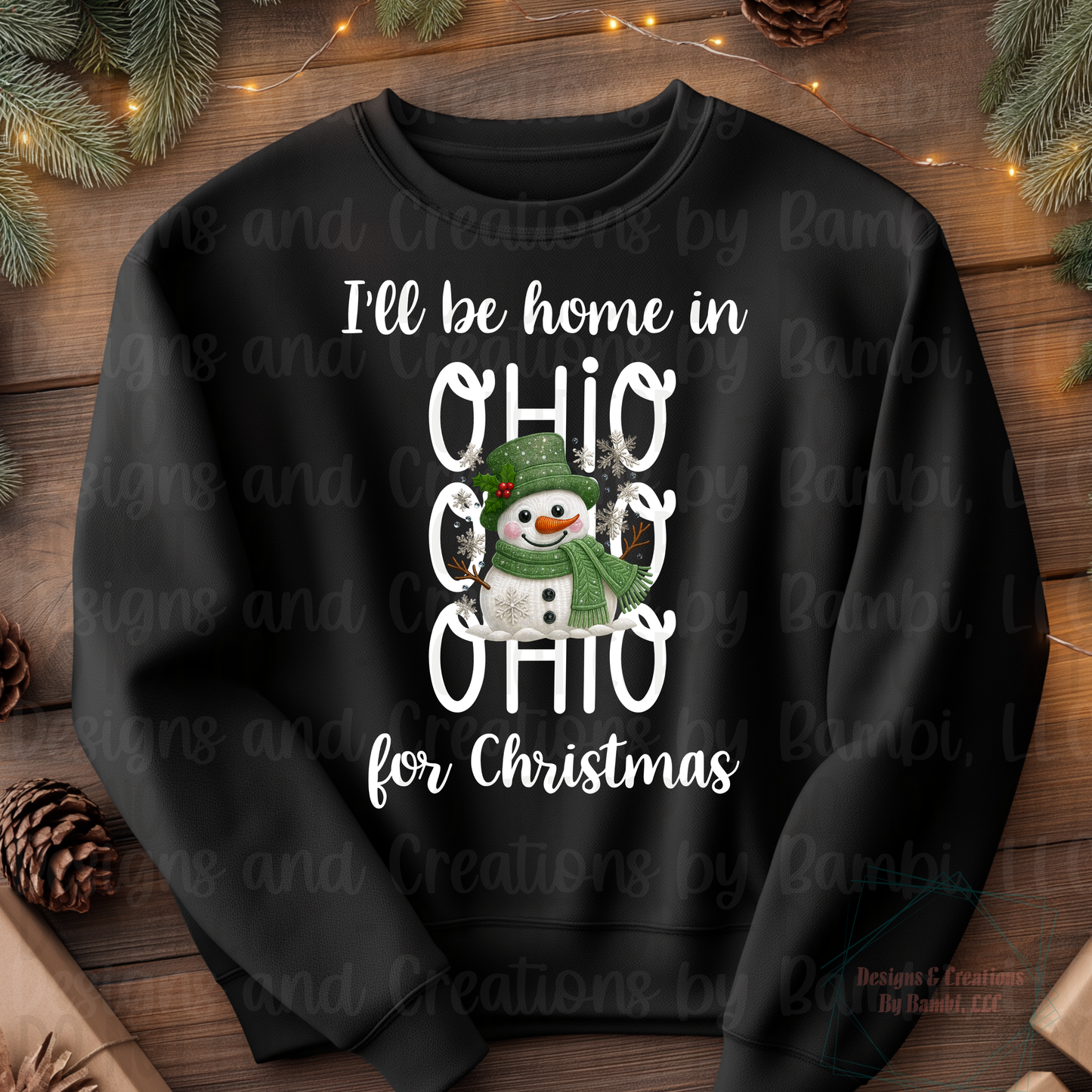 I'll Be Home In States Sage Snowman with White Font Digital Bundle