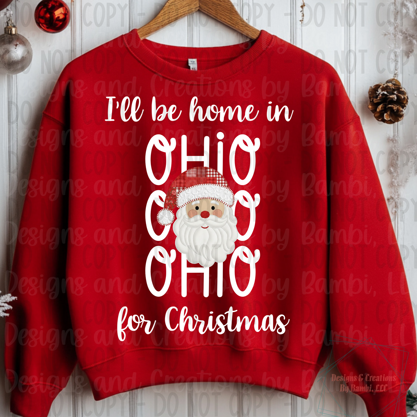 I'll Be Home in States Santa Face with White Font Digital Bundle