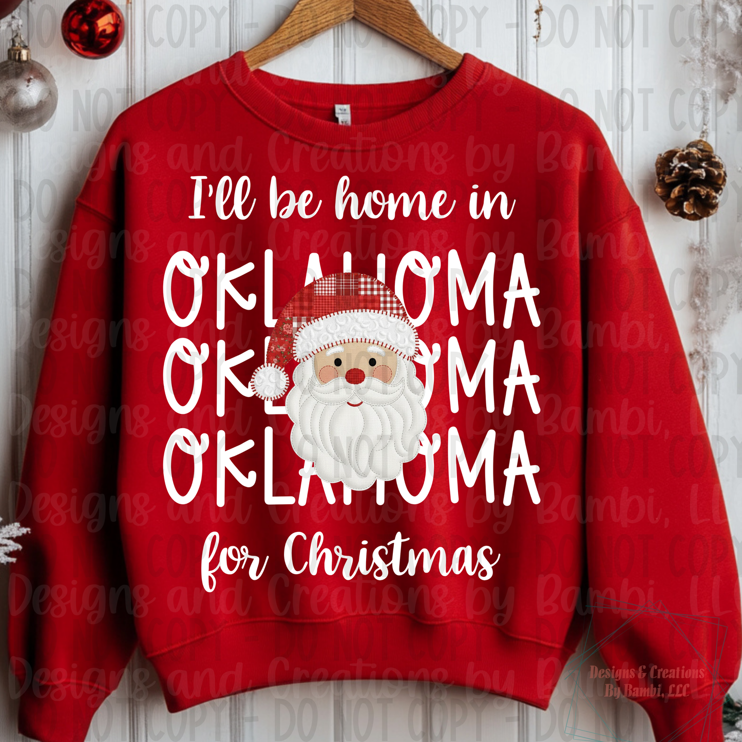 I'll Be Home in States Santa Face with White Font Digital Bundle