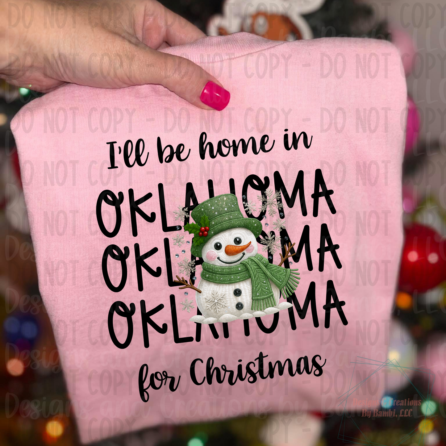 I'll Be Home in States Sage Snowman with Black Font Collection