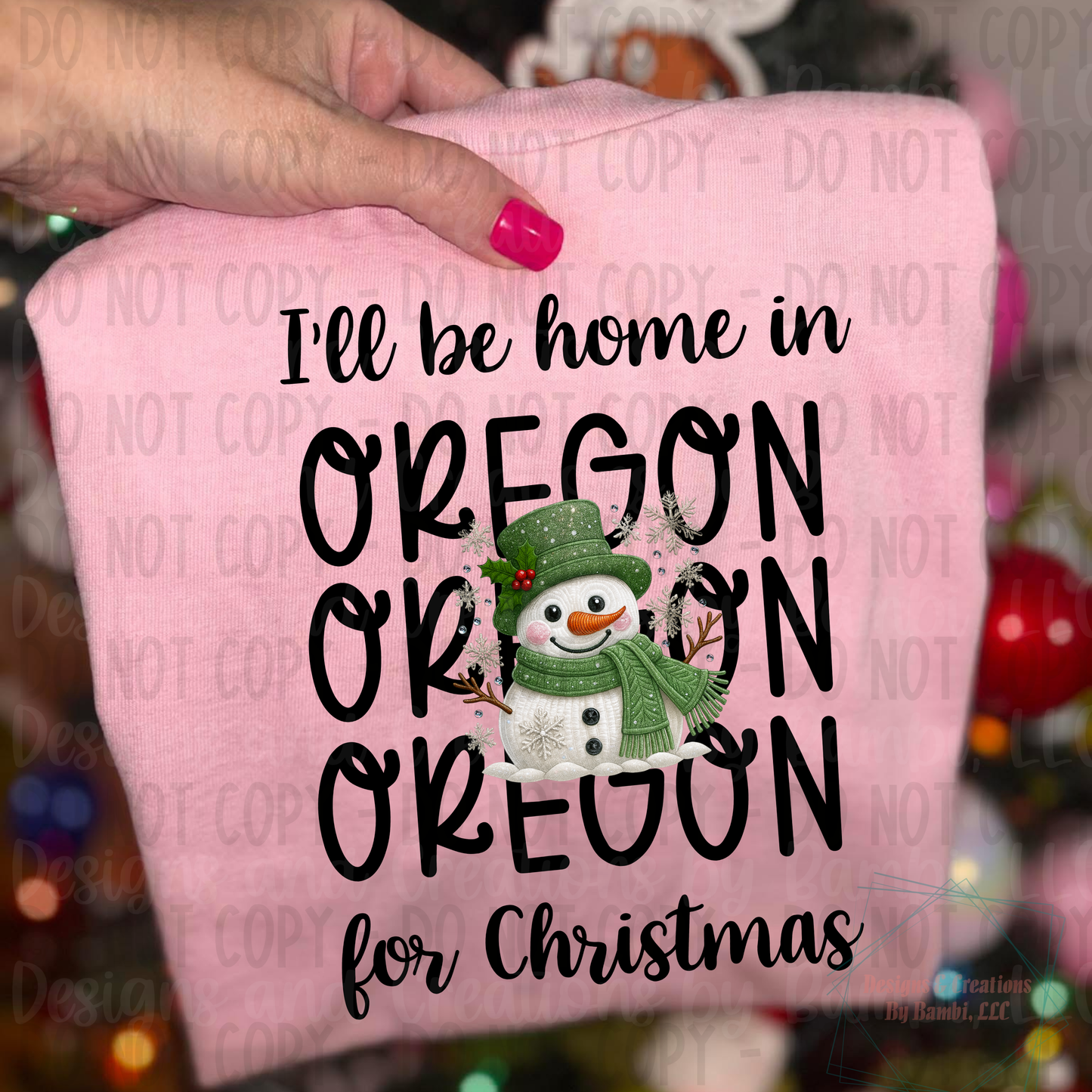 I'll Be Home in States Sage Snowman with Black Font Collection