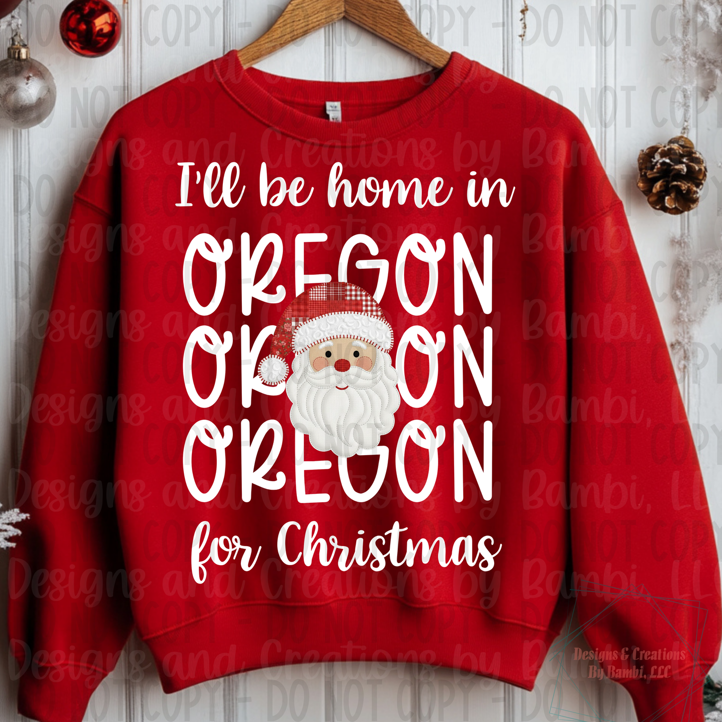 I'll Be Home in States Santa Face with White Font Digital Bundle