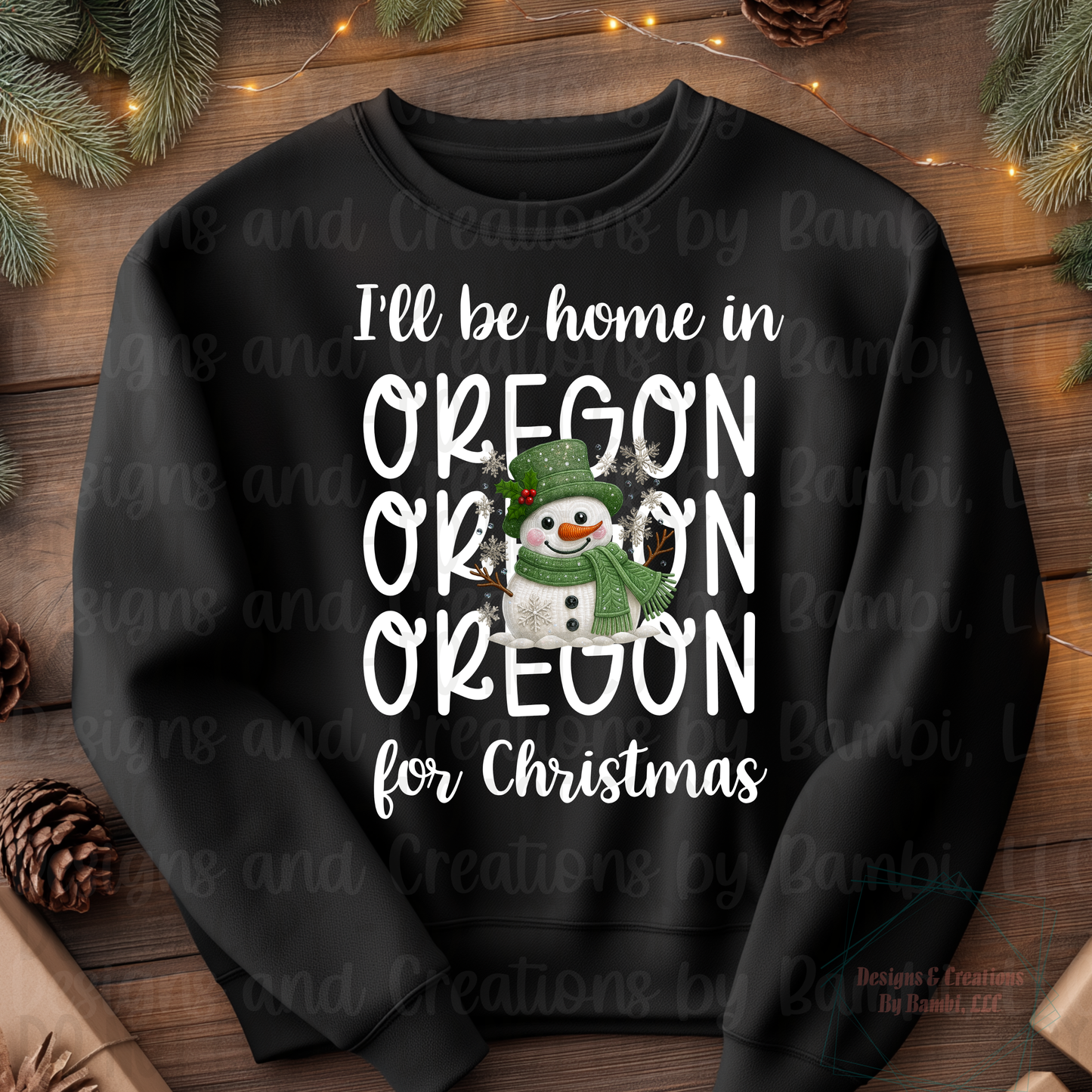 I'll Be Home In States Sage Snowman with White Font Digital Bundle