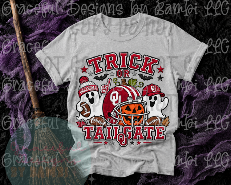 Faux Embroidery Trick or Tailgate Football Collection