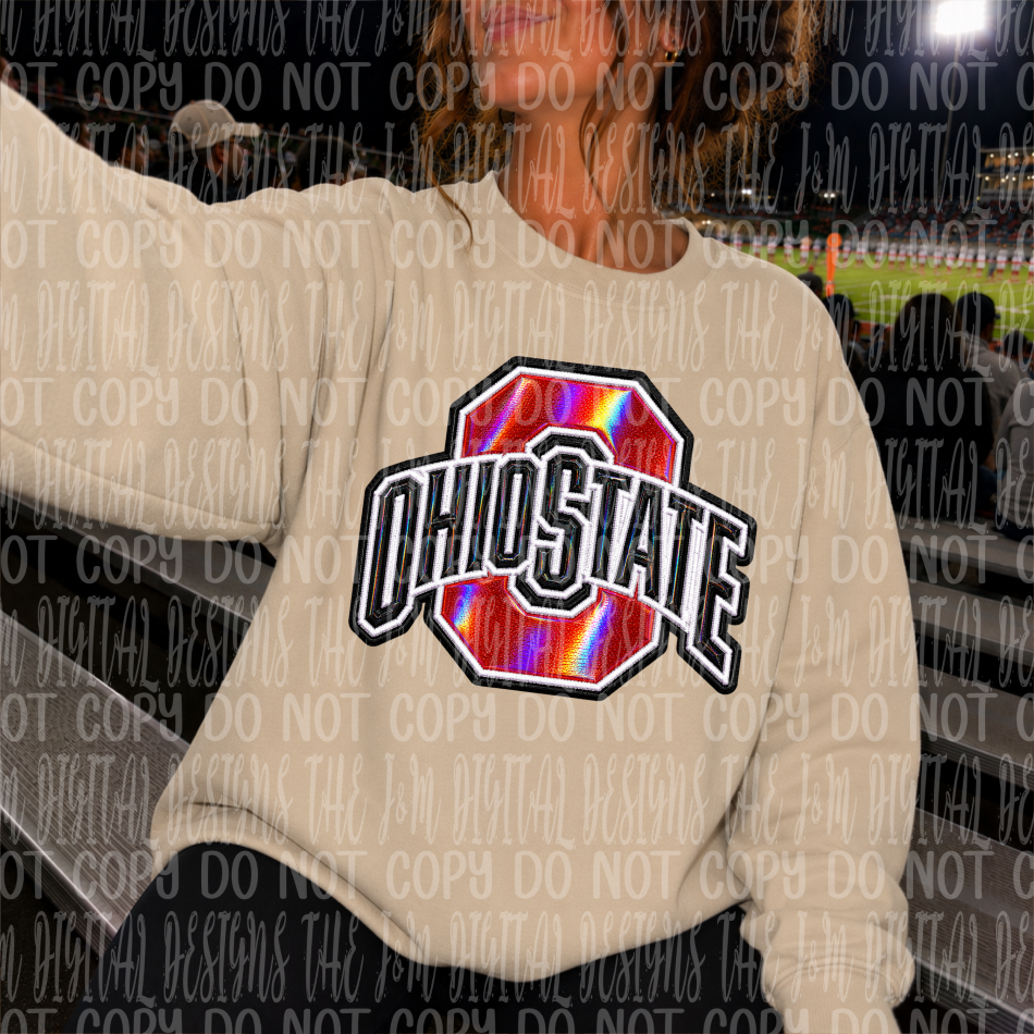 Faux Holographic Mascot Logo College Collection