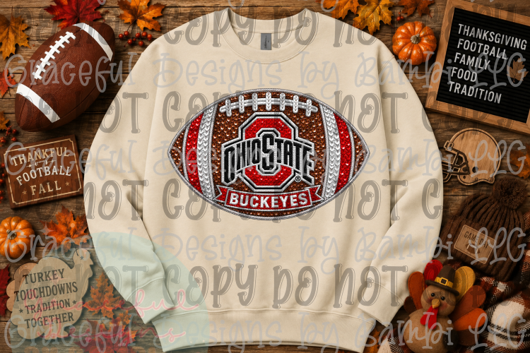 Faux Sequin Football Mascot Collection