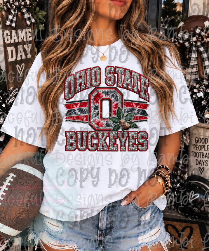 Faux Embroidery Tie Dye Football Collection