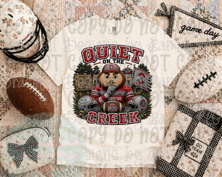 Faux Embroidery Quiet on the Creek College Collection
