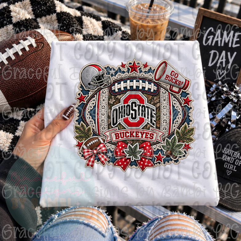 Faux Embroidery Christmas with Megaphone Football Collection