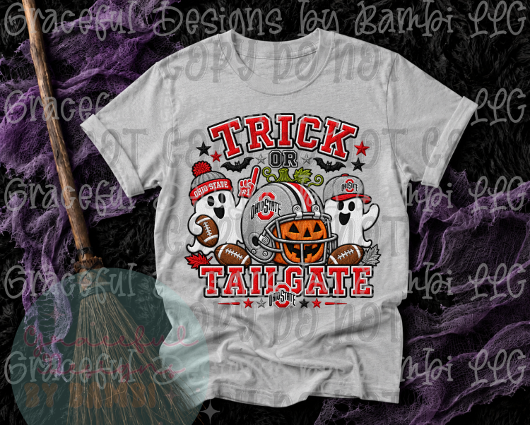 Faux Embroidery Trick or Tailgate Football Collection