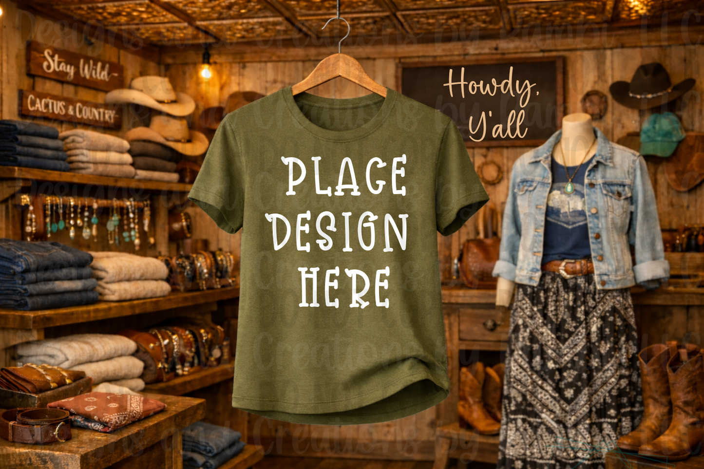 Rustic Western Style Gildan Apparel Mock Ups
