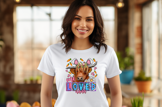 One Loved Mama Easter Highland Cow