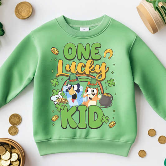 One Lucky Kid St. Patrick's Day Blue Dog